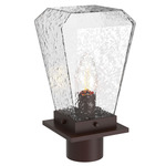 Beacon Outdoor Post Light - Statuary Bronze / Clear Hammered
