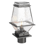 Landmark Outdoor Post Light - Argento Grey / Clear Hammered