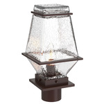 Landmark Outdoor Post Light - Statuary Bronze / Clear Hammered