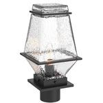 Landmark Outdoor Post Light - Textured Black / Clear Hammered
