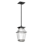 Landmark Outdoor Pendant - Textured Black / Clear Hammered