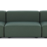 Plastics Outdoor Modular Sofa - Black / Tamba Sage Green