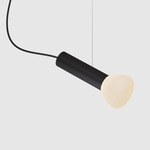 Parc Single Pendant - Black / Frosted