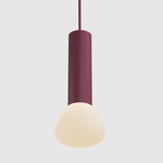 Parc Single Pendant - Burgundy / Frosted