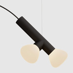 Parc Double Pendant - Black / Frosted