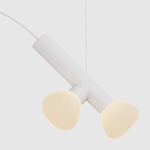 Parc Double Pendant - White / Frosted