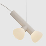 Parc Double Pendant - Beige / Frosted