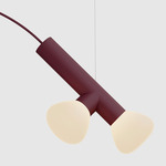 Parc Double Pendant - Burgundy / Frosted