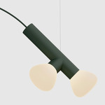 Parc Double Pendant - Green / Frosted