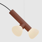 Parc Double Pendant - Terracotta / Frosted