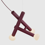 Parc Triple Pendant - Burgundy / Frosted