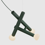 Parc Triple Pendant - Green / Frosted