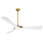 Bridge Smart Ceiling Fan with Light - Legacy Brass / Flat White / Flat White
