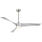 Pike Ceiling Fan with Light - Brushed Nickel / Silver