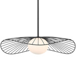 Langley Pendant - Matte Black / Opal