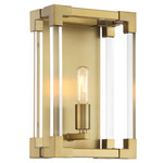 Oro District Wall Sconce - Soft Brass / Clear