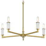 Oro District Chandelier - Soft Brass / Clear