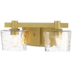 Drysdale Bathroom Vanity Light - Soft Brass / Clear Hammered