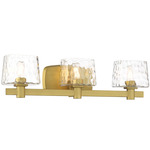 Drysdale Bathroom Vanity Light - Soft Brass / Clear Hammered