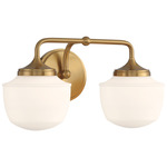 Cornwell Bathroom Vanity Light - Aged Brass / Etched Opal