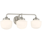 Cornwell Bathroom Vanity Light - Brushed Nickel / Etched Opal