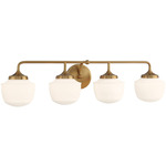 Cornwell Bathroom Vanity Light - Aged Brass / Etched Opal