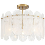 Oldmill Semi Flush Ceiling Light - Legacy Brass / Alabaster