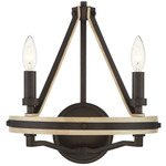Sonoma Wall Sconce - Dark Bronze / Natural Wood / Natural Wood
