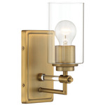 Binsly Wall Sconce - Aged Brass / Clear