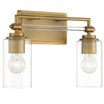 Binsly Bathroom Vanity Light - Aged Brass / Clear