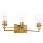 Binsly Bathroom Vanity Light - Aged Brass / Clear