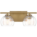 Glint Bathroom Vanity Light - Legacy Brass / Clear Seeded
