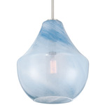 Pacific Pendant - Brushed Nickel / Blue Alabaster