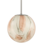 Desert Pendant - Brushed Nickel / Amber Swirl