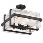 Cloud Break Square Semi Flush Ceiling Light - Coal / Cloud