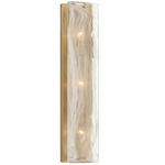 Veil Bathroom Vanity Light - Legacy Brass / White Swirl