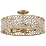 Horsmore Semi Flush Ceiling Light - Legacy Brass / Bleach
