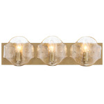 Elora Three Light Bathroom Vanity Bar - Legacy Brass / Clear
