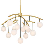 Curven Chandelier - Legacy Brass / Alabaster
