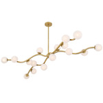Curven Swivel Chandelier - Legacy Brass / Alabaster