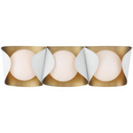 Flare Bathroom Vanity Light - Legacy Brass / Off White / Etched Opal