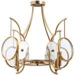 Into Focus Convertible Semi Flush Ceiling / Pendant Light - Artisan Brass / Clear
