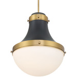 Purelight Pendant - Legacy Brass / Dark Matte Black / Etched Opal