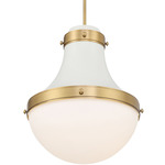 Purelight Pendant - Legacy Brass / Off White / Etched Opal