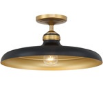Crowne Semi Flush Ceiling Light - Legacy Brass / Dark Matte Black