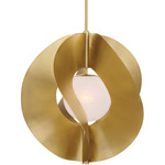 Gloria Pendant - Legacy Brass / Etched White Seeded