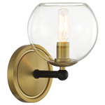 Kearney Park Wall Sconce - Soft Brass / Sand Coal / Clear