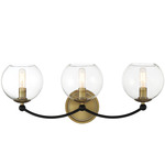 Kearney Park Bathroom Vanity Light - Soft Brass / Sand Coal / Clear