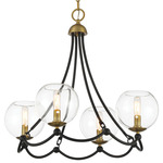 Kearney Park Chandelier - Soft Brass / Sand Coal / Clear