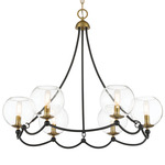 Kearney Park Chandelier - Soft Brass / Sand Coal / Clear